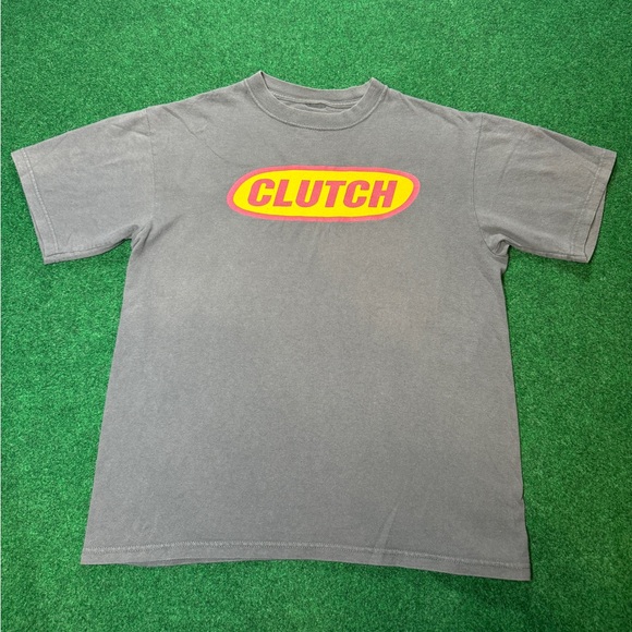Vintage 90s Clutch Band Logo Rare Hardcore Stoner Rock Mens Medium Gray T Shirt